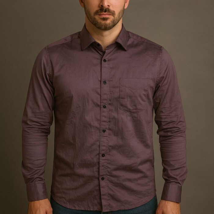 Men Slim Fit Cut Away Collar Casual Shirts